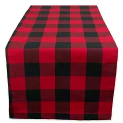 Clearance Red & Black Buffalo Check Table Runner Christmas Dining & Entertaining