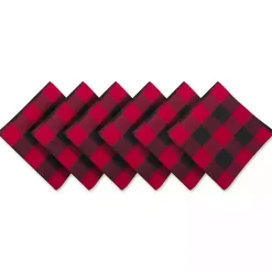 Discount Red & Black Buffalo Check Napkins, Set of 6 Christmas Dining & Entertaining