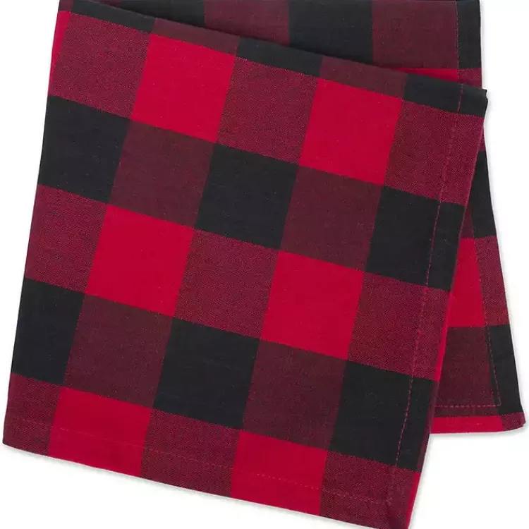 Discount Red & Black Buffalo Check Napkins, Set of 6 Christmas Dining & Entertaining