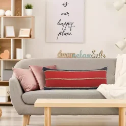 Discount Red & Navy Nautical Rope Lumbar Pillow Pillows