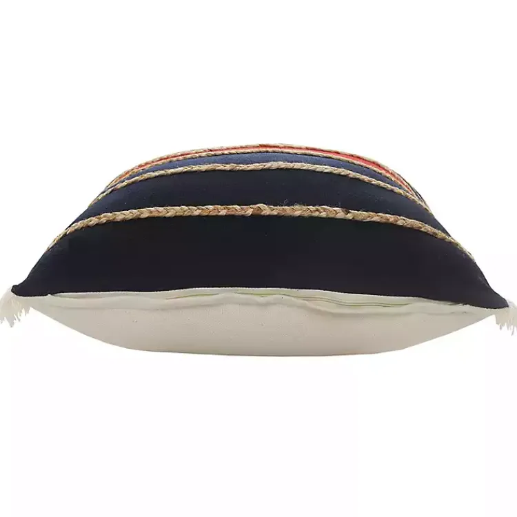 Online Red & Navy Nautical Rope Throw Pillow, 24x24 Pillows