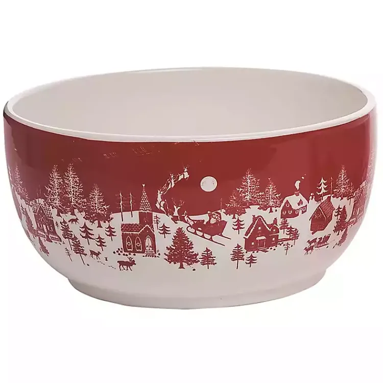 Red & White Toile Christmas Bowls, Set of 3 Christmas Dining & Entertaining