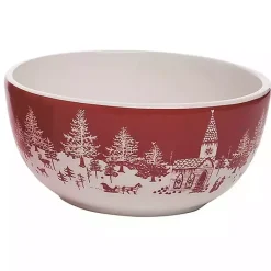 Red & White Toile Christmas Bowls, Set of 3 Christmas Dining & Entertaining