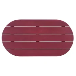 Kirklands Home Outdoor Tables|Acacia Wood Oval Adirondack Coffee Table Red