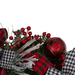 Outlet Red and Black Bow Wreath Wreaths