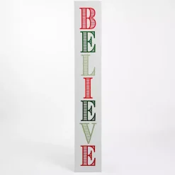 Discount Red and Green Believe Porch Board Outdoor Christmas Decorations