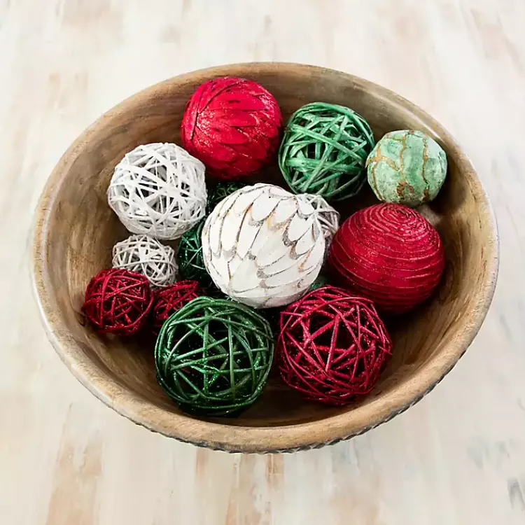 Online Red and Green 16-pc. Mixed Orb Filler Bowl Filler