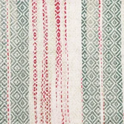 Clearance Red and Green Striped Christmas Lumbar Pillow Christmas Pillows