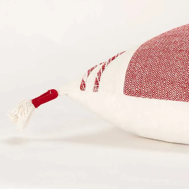 New Red and Ivory Color Block Pillow Pillows