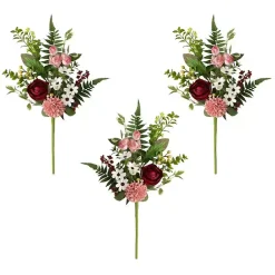Clearance Red and Pink Mixed Floral Stems, Set of 3 Stems & Bouquets