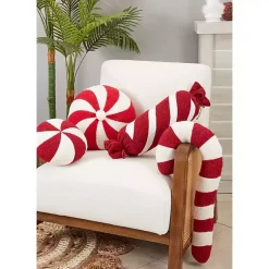 Red and White Candy Roll Pillow Christmas Pillows