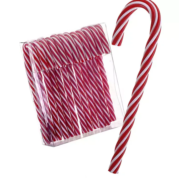 Clearance Red and White Candycane Ornaments, Set of 12 Christmas Ornaments