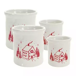 Kirklands Home Serving & Entertaining|Red and White Holiday Home Crock