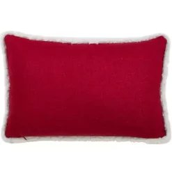 Outlet Red and White Merry Happy Christmas Lumbar Pillow Christmas Pillows