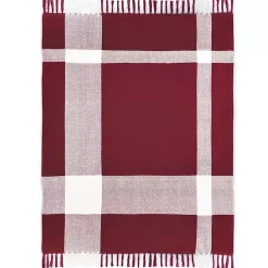 Sale Red and White Plaid Organic Cotton Throw Blankets & Throws