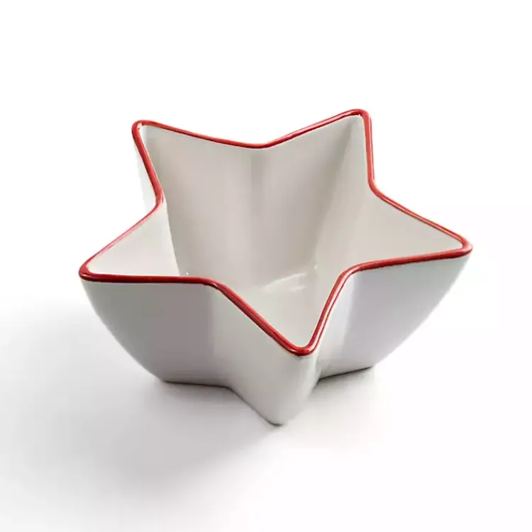 Kirklands Home Serving & Entertaining|Red and White Star Appetizer Bowl