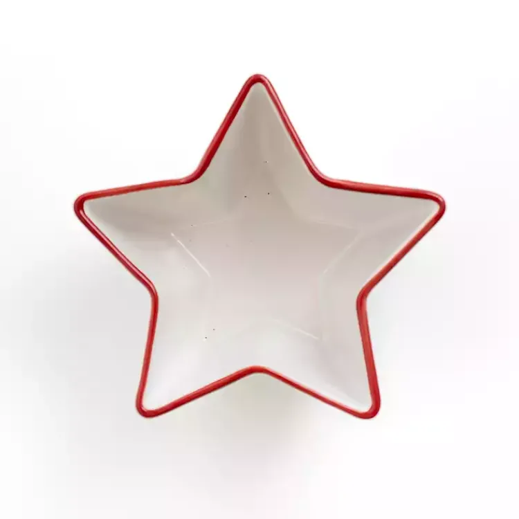 Kirklands Home Serving & Entertaining|Red and White Star Appetizer Bowl