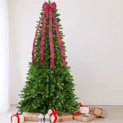 Clearance Red and White Striped Bow Tree Topper Christmas Tree Decorations