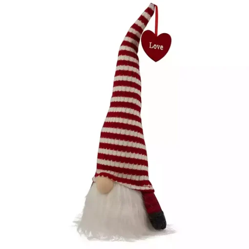 Red and White Striped LED Valentine Gnome Valentines Day Decorations