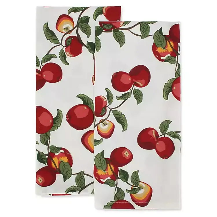 Kirklands Home Kitchen Accessories|Red Apples 4-pc. Kitchen Towel and Pot Holder Set