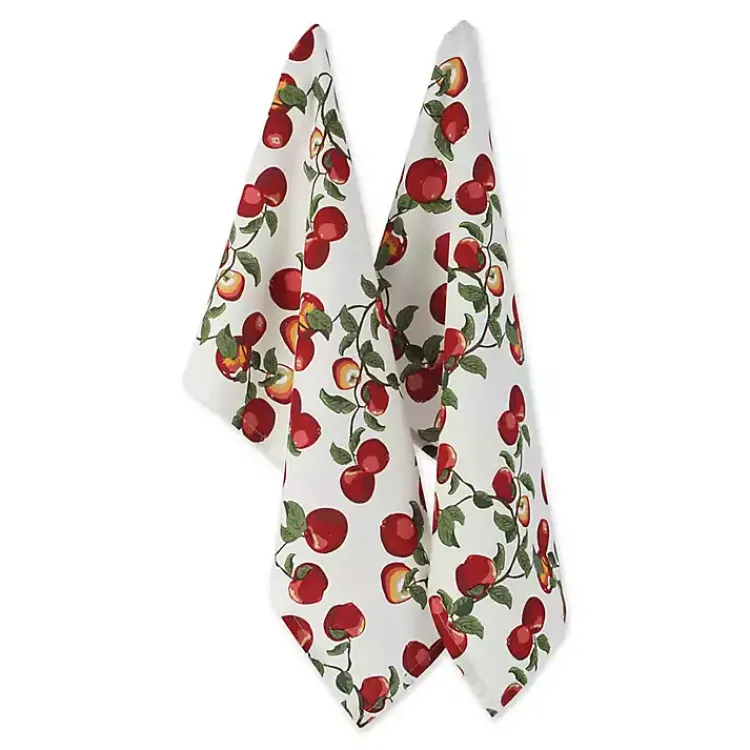 Kirklands Home Kitchen Accessories|Red Apples 4-pc. Kitchen Towel and Pot Holder Set