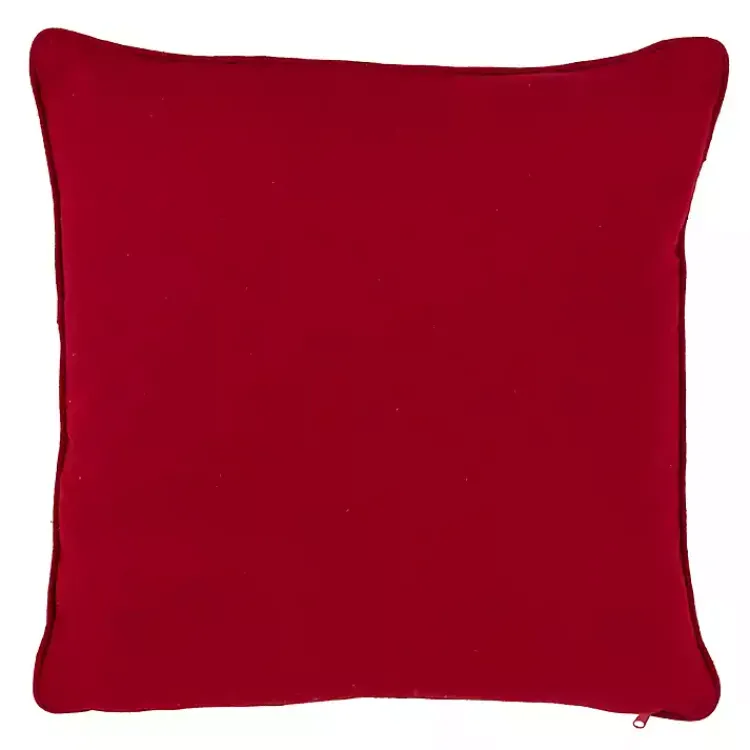 Clearance Red Back White Snowy Snowflake Christmas Pillow Pillows