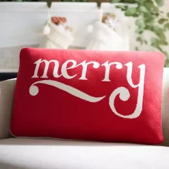 Clearance Red Be Merry Pillow Christmas Pillows