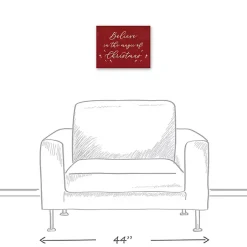 Outlet Red Believe Magic of Christmas Canvas Wall Plaque Christmas Art & Wall Decor
