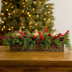 New Red Berry and Juniper Christmas Centerpiece Arrangements & Greenery