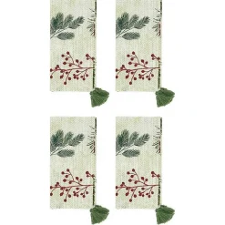 Online Red Berry and Pine Christmas Napkins, Set of 4 Christmas Dining & Entertaining