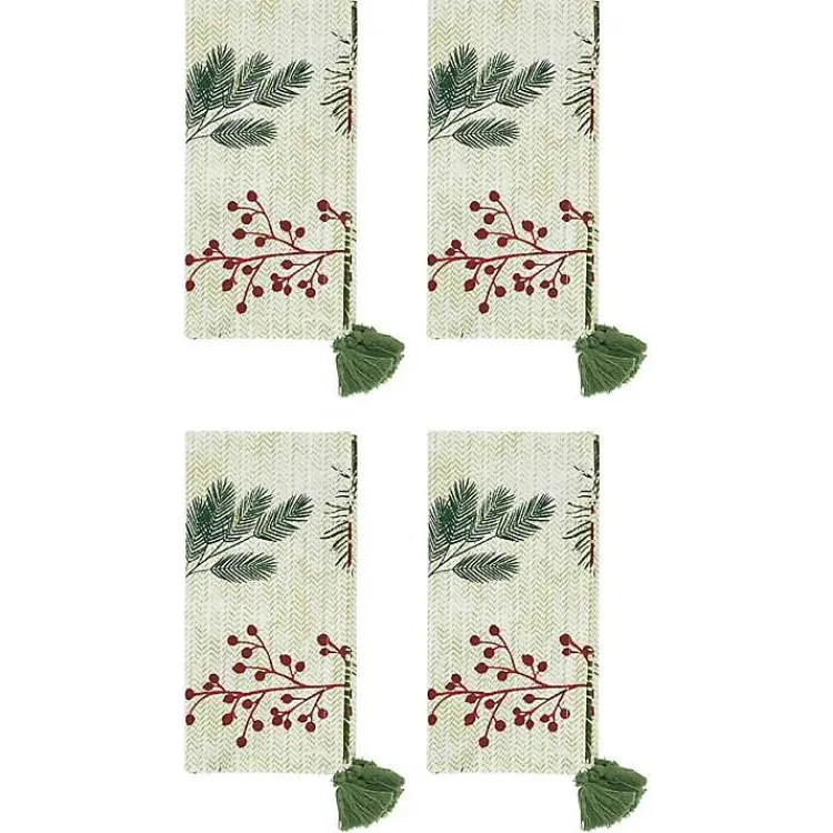 Online Red Berry and Pine Christmas Napkins, Set of 4 Christmas Dining & Entertaining