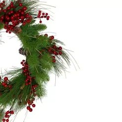 Discount Red Berry and Pine Mix Wreath Christmas Wreaths