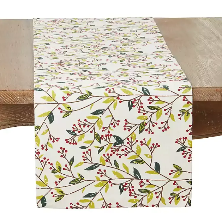 Kirklands Home Table Linens|Red Berry Delight Cotton Runner