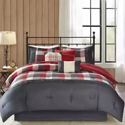 Kirklands Home Comforters|Red Buffalo Check King 7-pc. Comforter Set