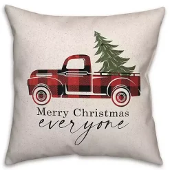 Outlet Red Buffalo Check Merry Christmas Truck Pillow Pillows