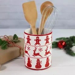 Kirklands Home Serving & Entertaining|Red Christmas Characters Utensil Holder