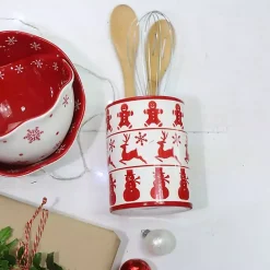 Kirklands Home Serving & Entertaining|Red Christmas Characters Utensil Holder