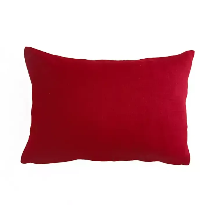 Clearance Red Christmas Village Lumbar Pillow Christmas Pillows