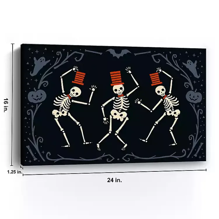 Clearance Red Dancing Skeletons Halloween Wall Plaque Halloween