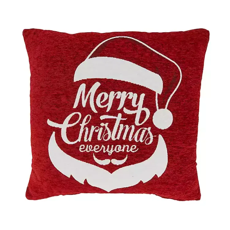 New Red Festive Santa Chenille Pillow Christmas Pillows