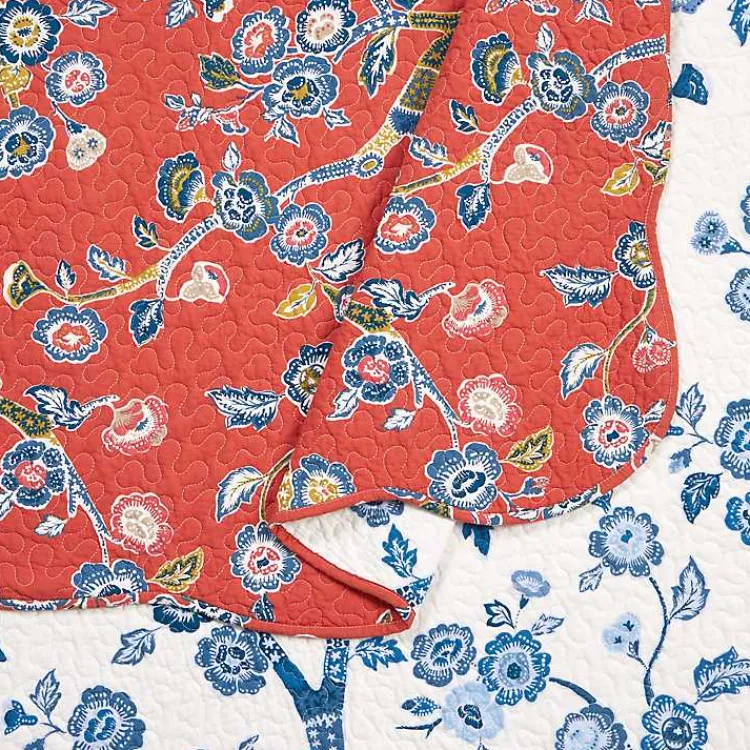 Kirklands Home Quilts|Floral Dreams 3-pc. Full/Queen Quilt Set Red