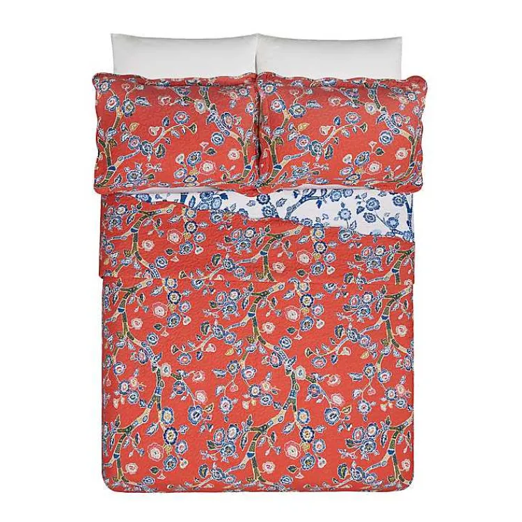 Kirklands Home Quilts|Floral Dreams 3-pc. King Quilt Set Red