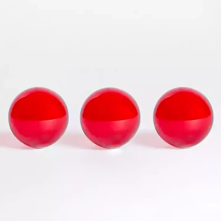 Outlet Red Glass Orbs, Set of 3 Bowl Filler