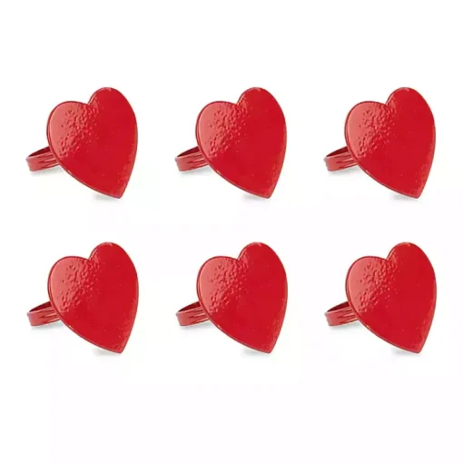 Online Red Heart Napkin Rings, Set of 6 Valentines Day Decorations
