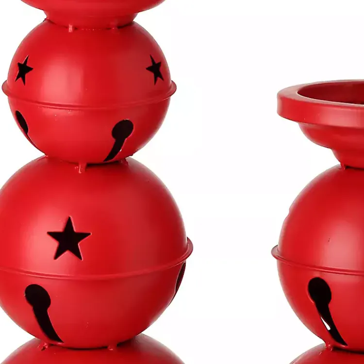 Outlet Jingle Bells Candle Holders, Set of 2 Christmas Decorations
