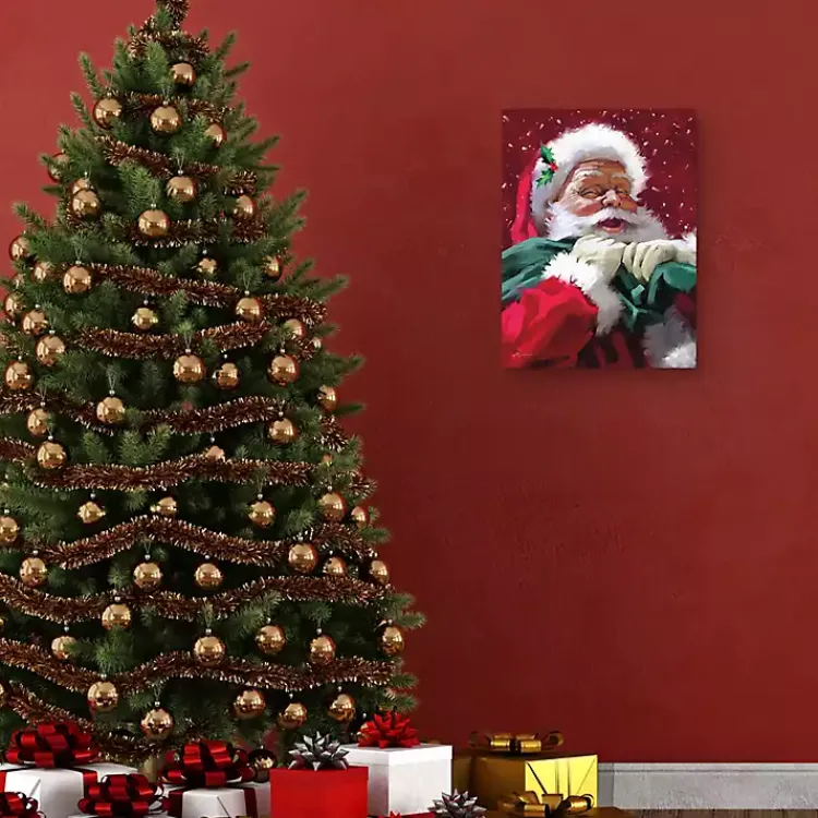 Outlet Red Jolly Santa Canvas Art Print Christmas Art & Wall Decor