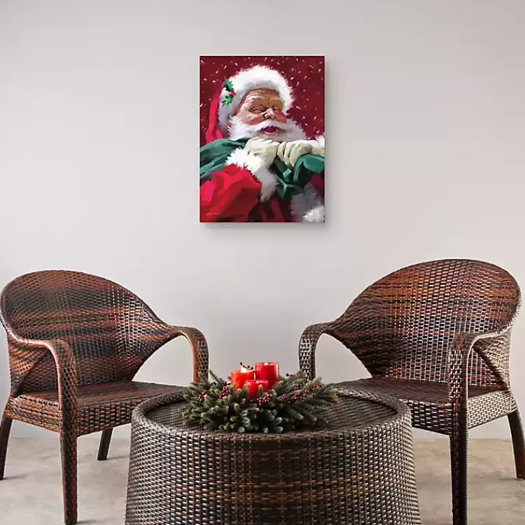 Outlet Red Jolly Santa Canvas Art Print Christmas Art & Wall Decor