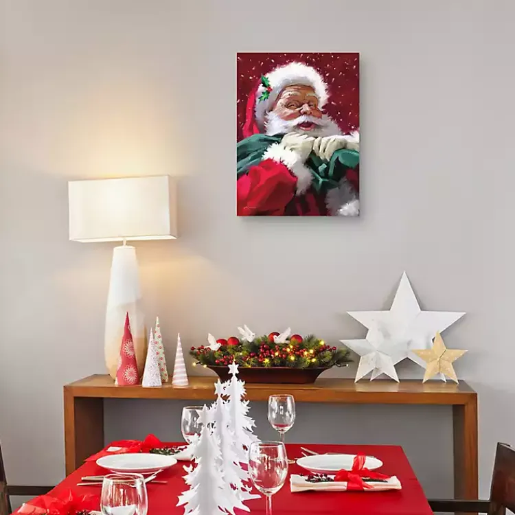 Outlet Red Jolly Santa Canvas Art Print Christmas Art & Wall Decor