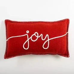 New Red Joy Lumbar Pillow Christmas Pillows
