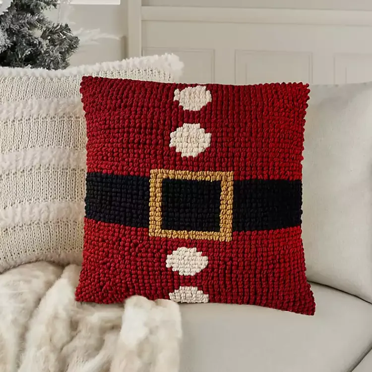Outlet Knit Santa Belt Pillow Christmas Pillows